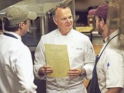 Chef Frank Stitt meets with each of his restaurants&#039; kitchen staff daily to plan menus based on seasonal and local availability. (Progressive Farmer photo by William Hereford)